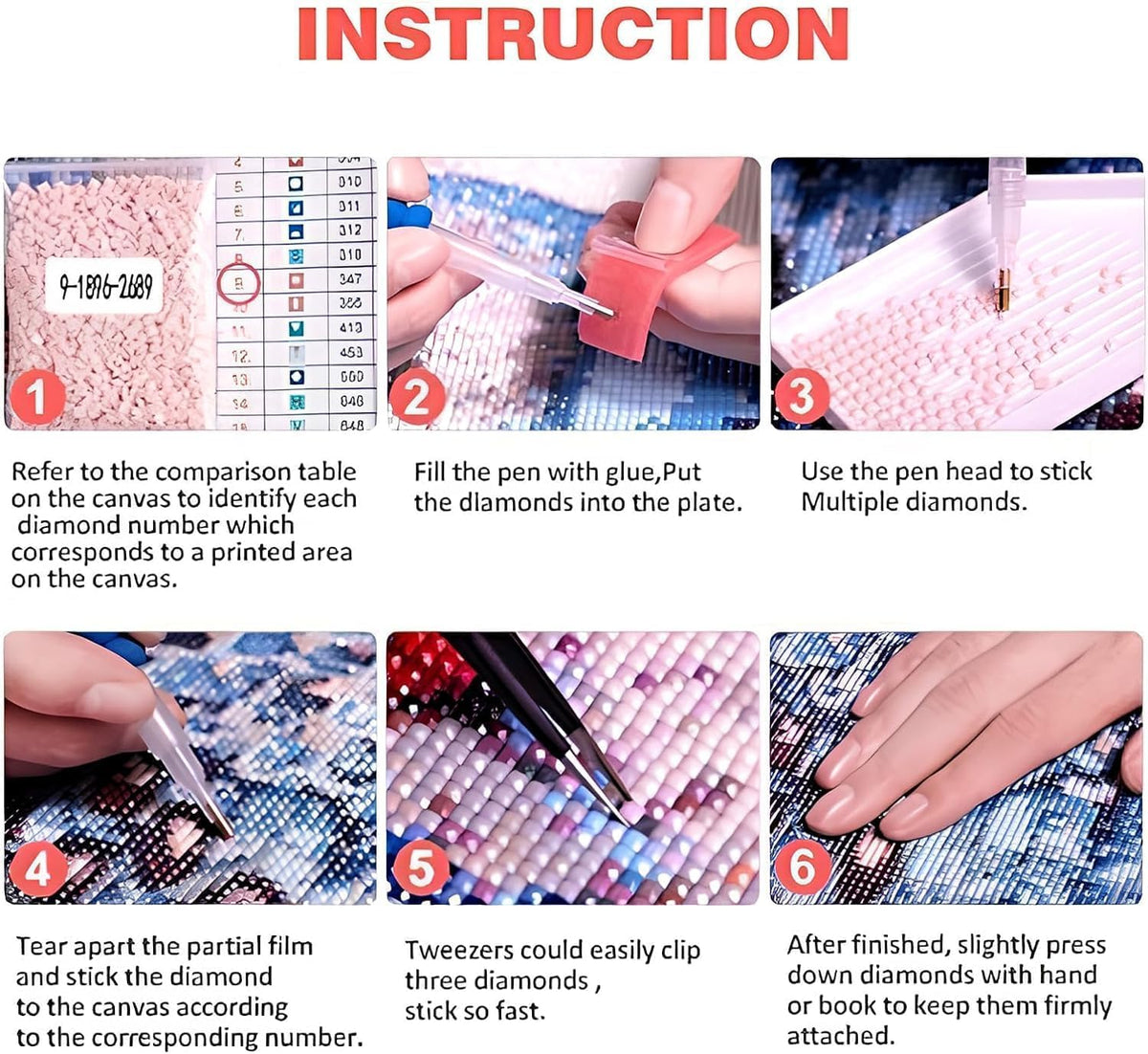 GOUOYANA Diamond Painting Kits for Adults-6 Pack, Cocktail Adult 5D Diamond Art Kits for Beginner Cocktail DIY Full Drill Diamond Dots Crystal Craft Kits for Home Wall Decor Gifts(6 Pack/12X16 Inch)