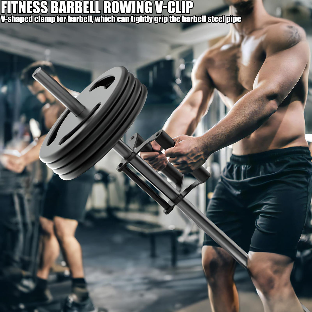 Yuiisenn V Bar Landmine Handle Attachment for Barbell Bar, T-Bar Row Solid Multi-Grip Landmine Handle Attachment with Non-Slip Rubber Handle, Fits Olympic Bars Strength Training Bars,Black