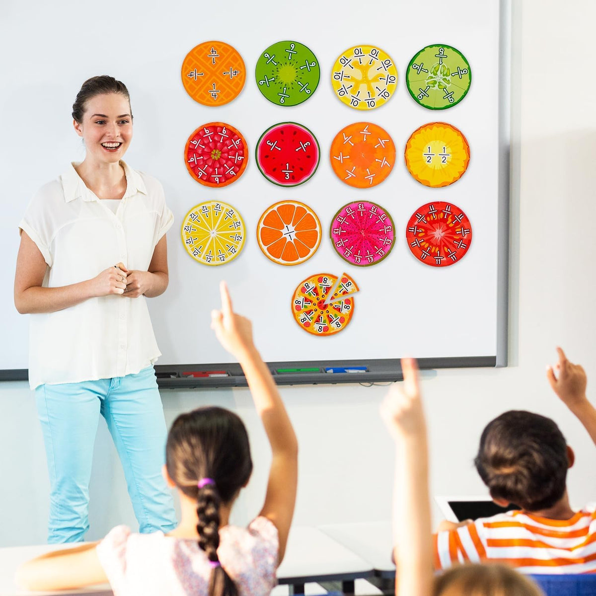 Simply magic 166 PCS Magnetic Fractions Activities Class Set & 112 PCS Yummy Magnetic Fractions for Math