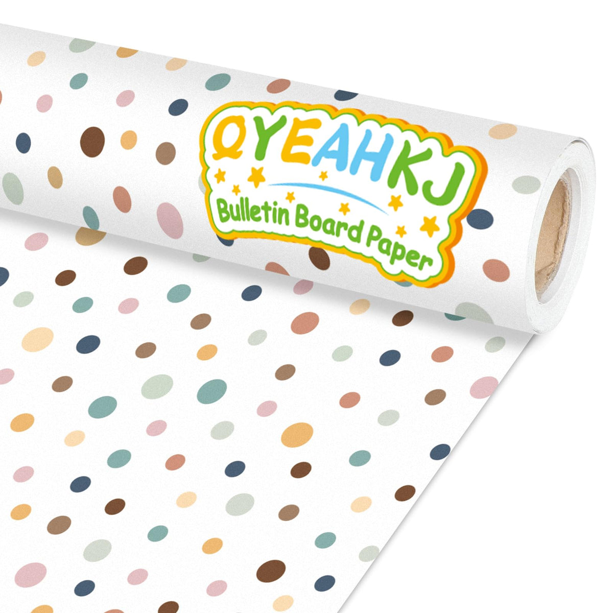 Qyeahkj Boho Dot Bulletin Board Paper Roll Boho Polka Dot Bulletin Board Background Paper Fade Resistant Classroom Decoration Poster Art Craft Home Wall Education Decor Supplies 17.7in x 20ft