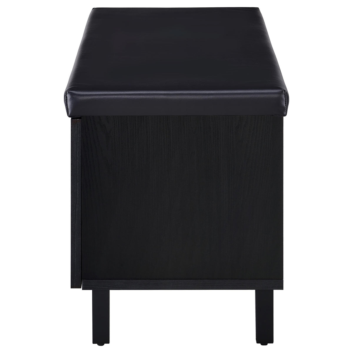 Coaster Home Furnishings Brixton 2-Door Padded Entryway Shoe Storage Bench Black