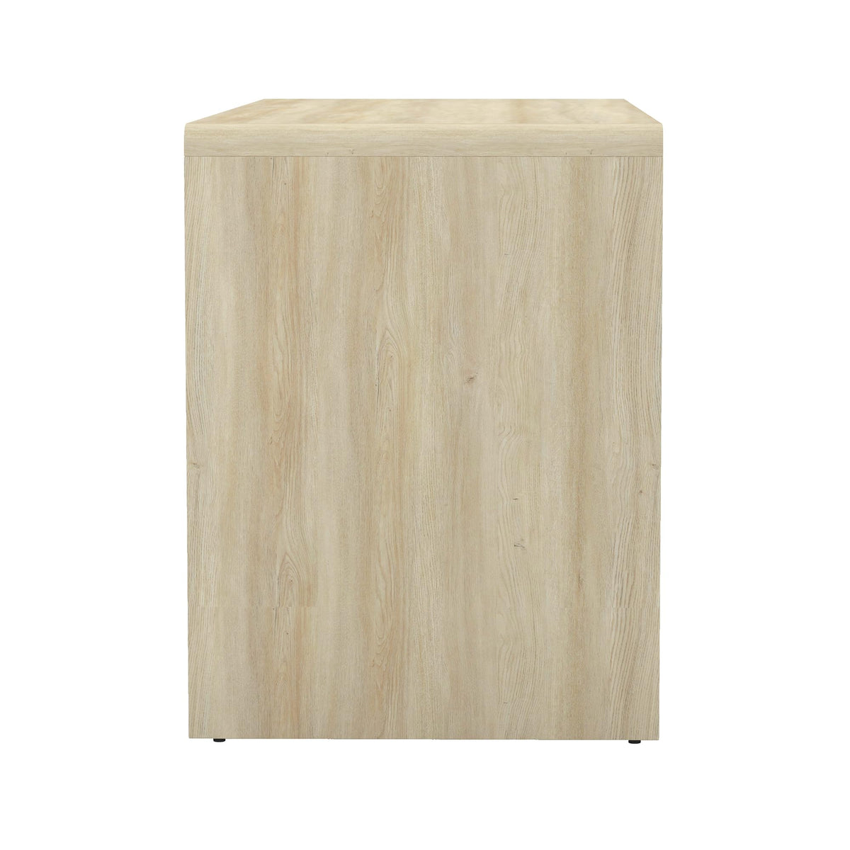 Manhattan Comfort Novara Modern 60" Writing Desk with 2 Smooth-Glide Drawers with Fluted Fronts, Office Desk with Large Work Surface, Stylish Rounded Edges, Whitewashed Oak