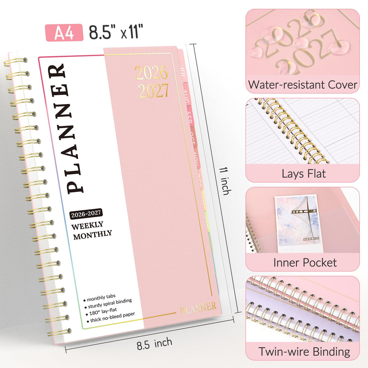 Teacher Planner 2026-2027, Forvencer Academic Planner 2026-2027, Jul 2026 - Jun 2027, 8.5"x11", Weekly & Monthly Planning Book with 7 Periods, School Agenda for Teacher Student, A4, Dark Green