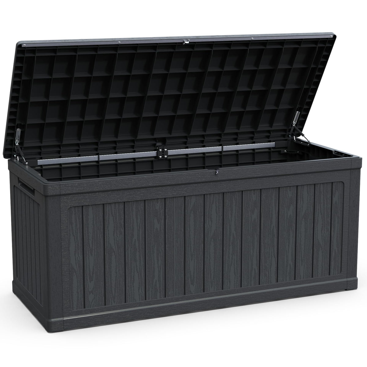 BLUECC Outdoor Deck Box Waterproof, Extra Large Plastic Patio Storage Cabinet with Lockable Black 68"*32"*34"