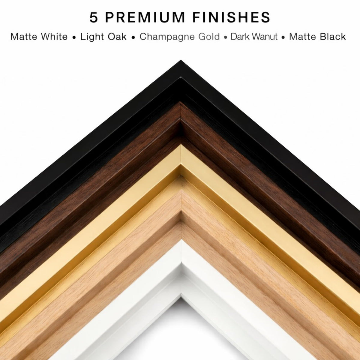 B.B.F MAKE Premium Canvas Floating Frame - 1.25" Gallery Depth Floater Frame with Faux Wood Grain PS Finish, Handcrafted in USA for Wall Art (Black 8x8)