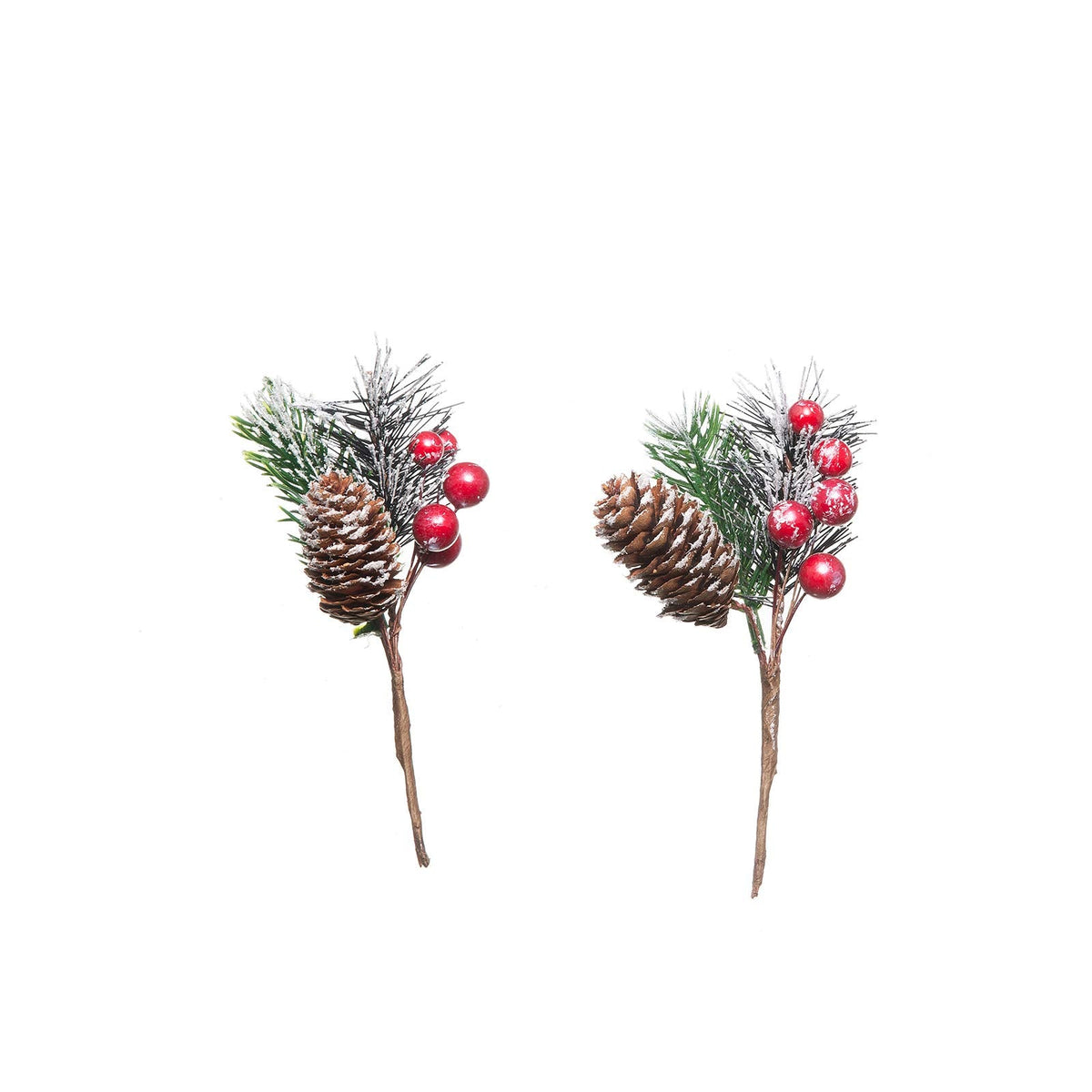 Crafare 20 Pack Artificial Christmas Tree Picks Assorted Red Berry Pine Picks Spray with Pinecones Apples Holly Leaves Winter Holiday Season Déco
