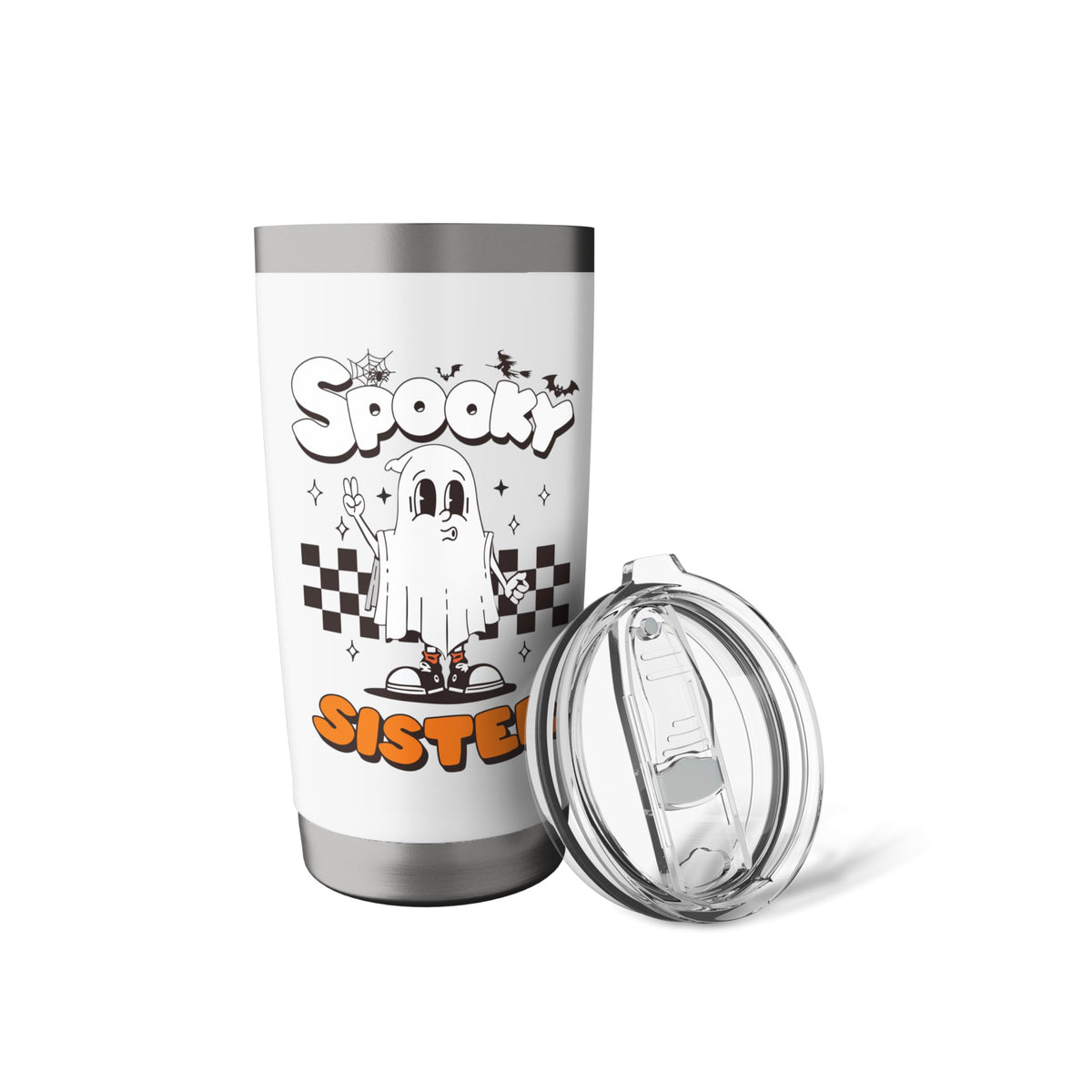 Spooky Sister Halloween Ghost Costume Retro Groovy Stainless Steel Insulated Tumbler