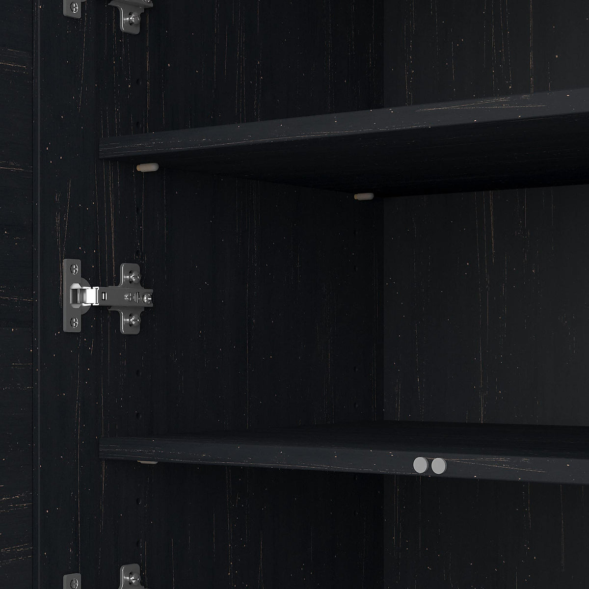 Bush Home Fairview 2 Door Storage Cabinet with File Drawer in Antique Black and Hansen Cherry