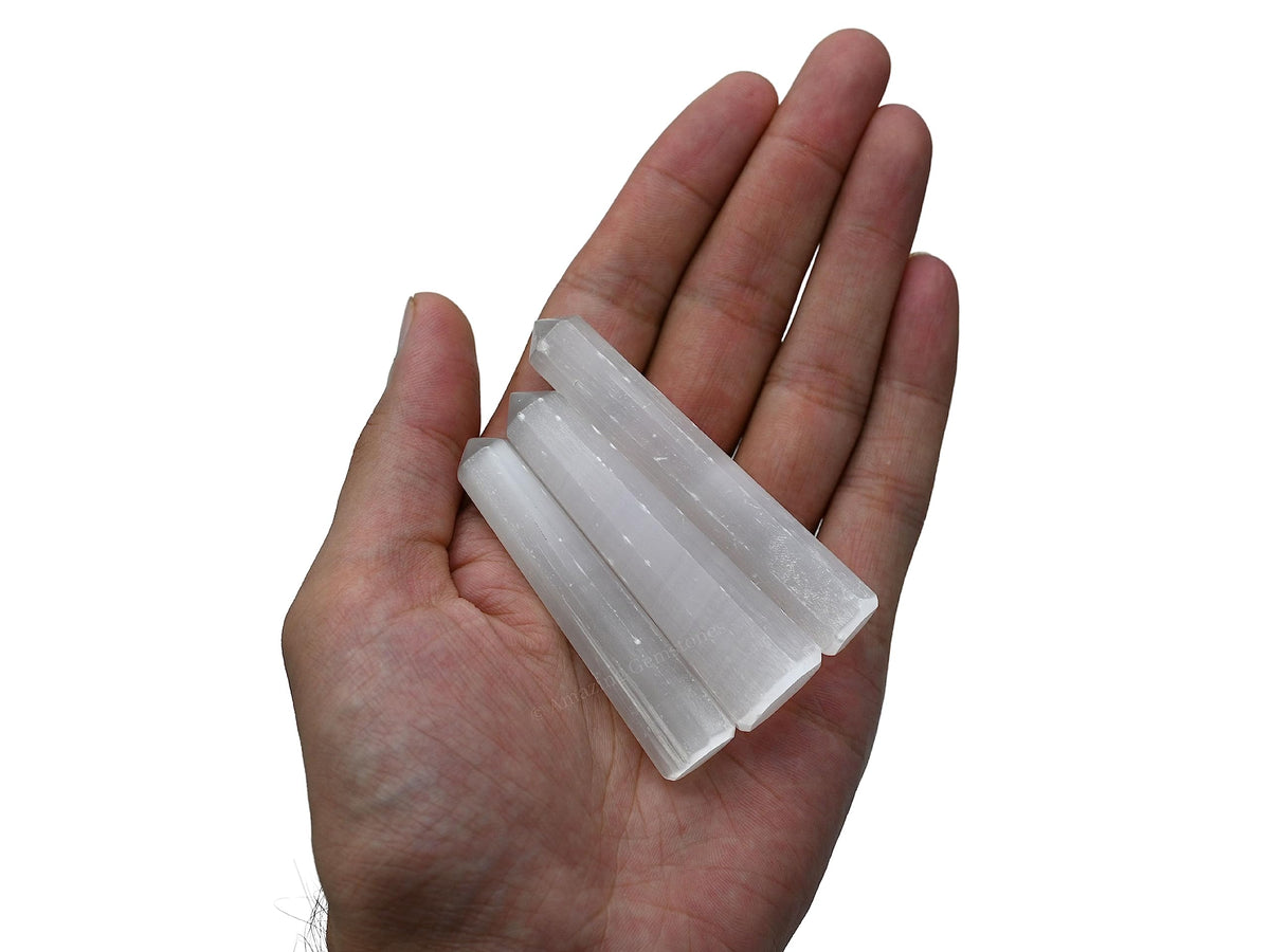 Amazing Gemstone Selenite Crystal Towers - Natural Healing Crystal Point Obelisk for Reiki Healing and Crystal Grid (3" to 4" INCH)