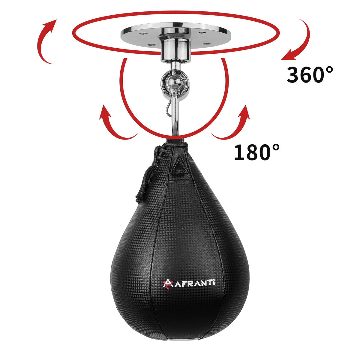 Afranti Heavy Duty Adjustable Speed Bag Platform Kit 24" with Speed Punching Ball (10"x7") Adjustable Height Wall Mount Professional Fitness Ball Boxing Reaction Training Set