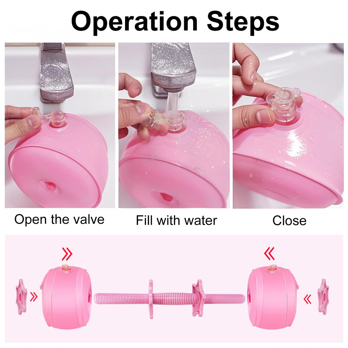 DEIRIS Soft Water Filled 6LBS Dumbbell Set of 2,Small Hand Weights for Women, Dumbbells for Home Gym Exercise Training
