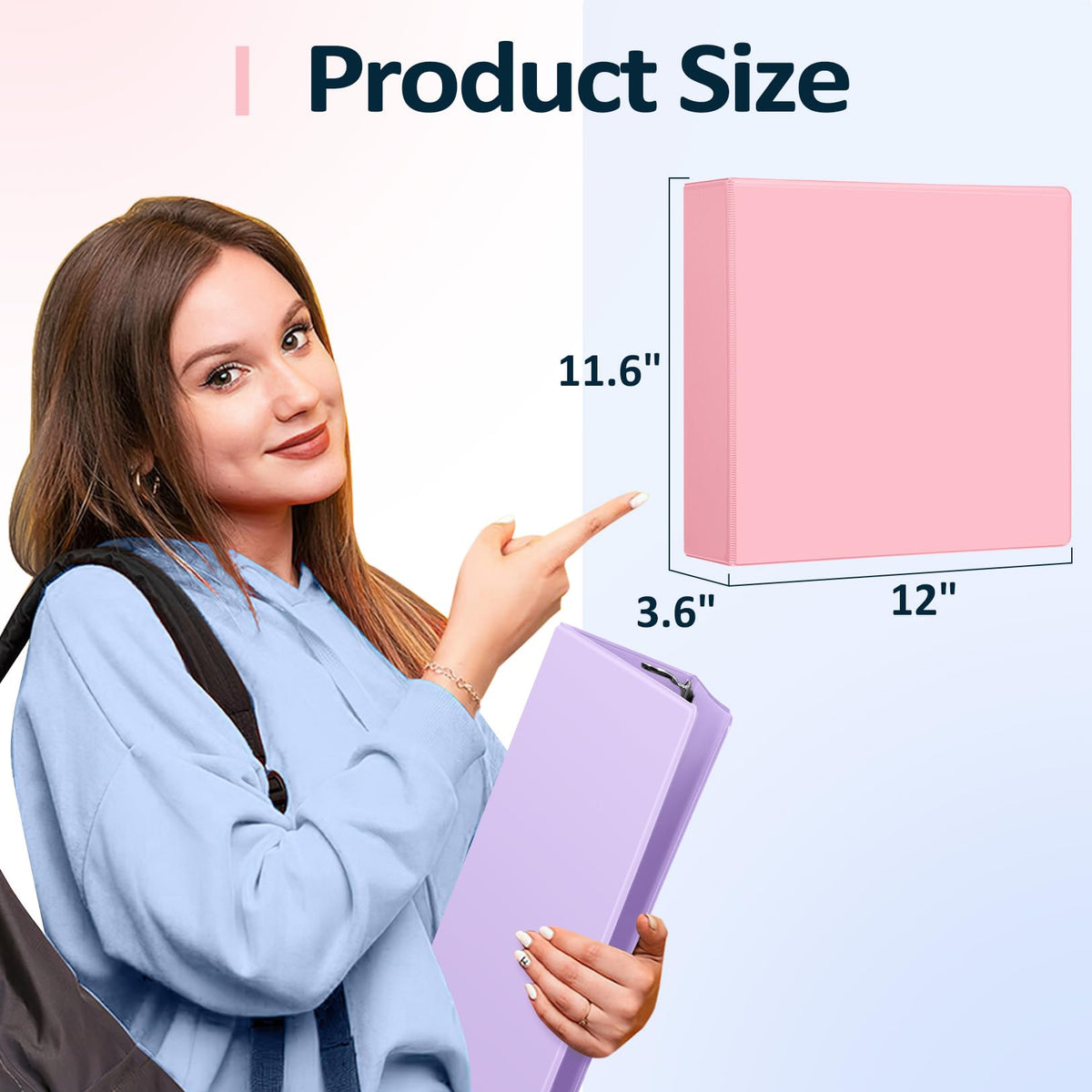 Sooez BinderX Extra Durable 3 Inch 3 Ring Binder, D-Ring Large Binder, Holds 670 Sheets of 8.5x11 Paper, Customizable View Cover with Inside Pocket, Heavy Duty 3 Ring Binder for School, Burgundy Red