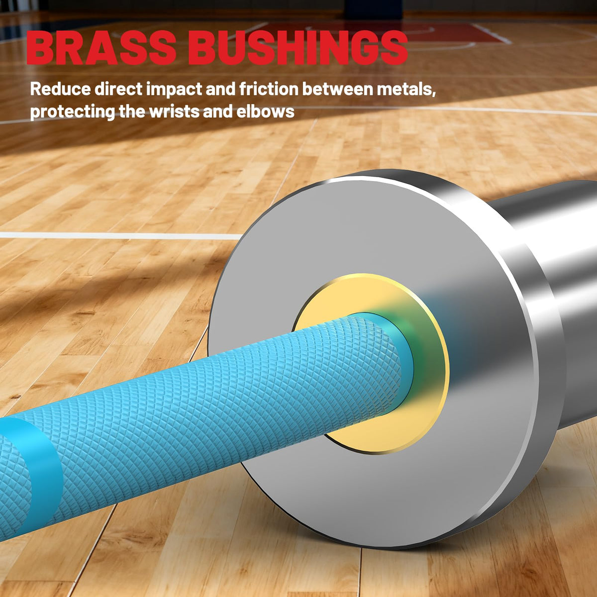 PAPABABE 5LB Mini Barbell Bar 4ft Technique Training Barbell For Beginner Women kid 2-inch Plate Barbell for Home Gym Fitness Blue-Silver