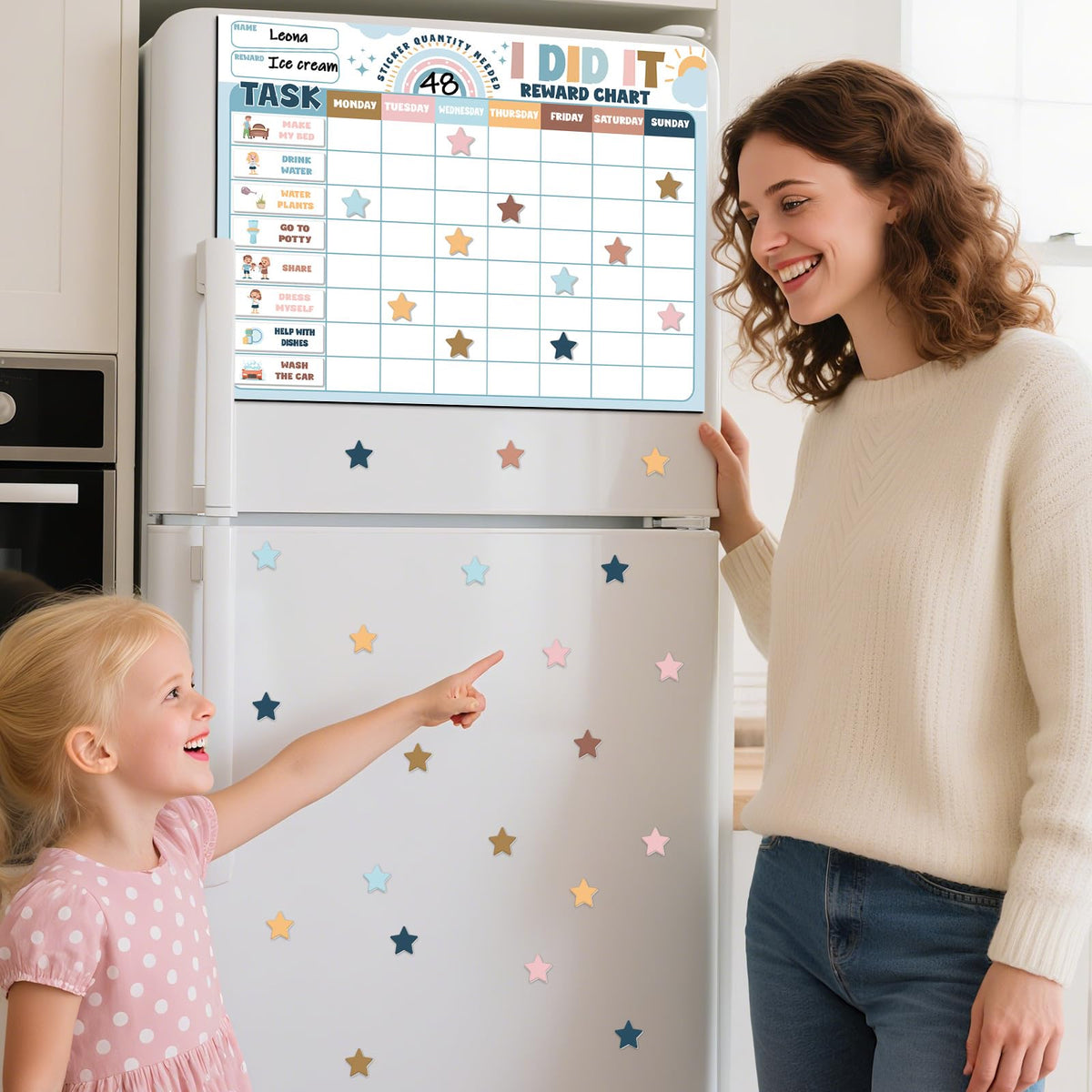 Magnetic Reward Chart for Kids at Home Boho Rainbow I Did It Motivate Behavior Reward Chart System Magnetic Behavior Tracker Boho Incentive Chore Pad to Develop Responsibility and Good Habits