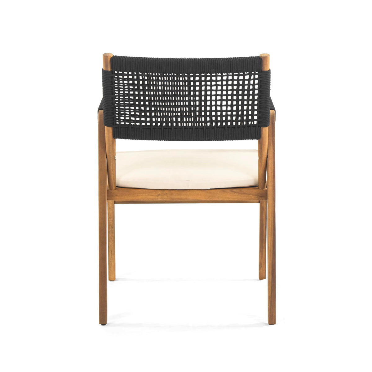 Christopher Knight Home Terry Acacia Wood Patio Dining Set for 6, Solid Wood Outdoor Dining Table Set for 6, 7 Piece Outdoor Dining Set with Rectangular Table and Woven Rope Accents, Teak+Beige+Black
