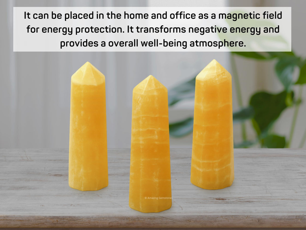 Yellow Calcite Crystal Towers ~ Healing Crystal (3" to 4" INCH)