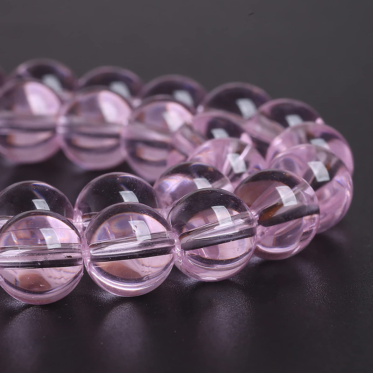 6MM 63PCS Light Pink Glass Spacer Loose Beads for Jewelry Making DIY Bracelet Necklace