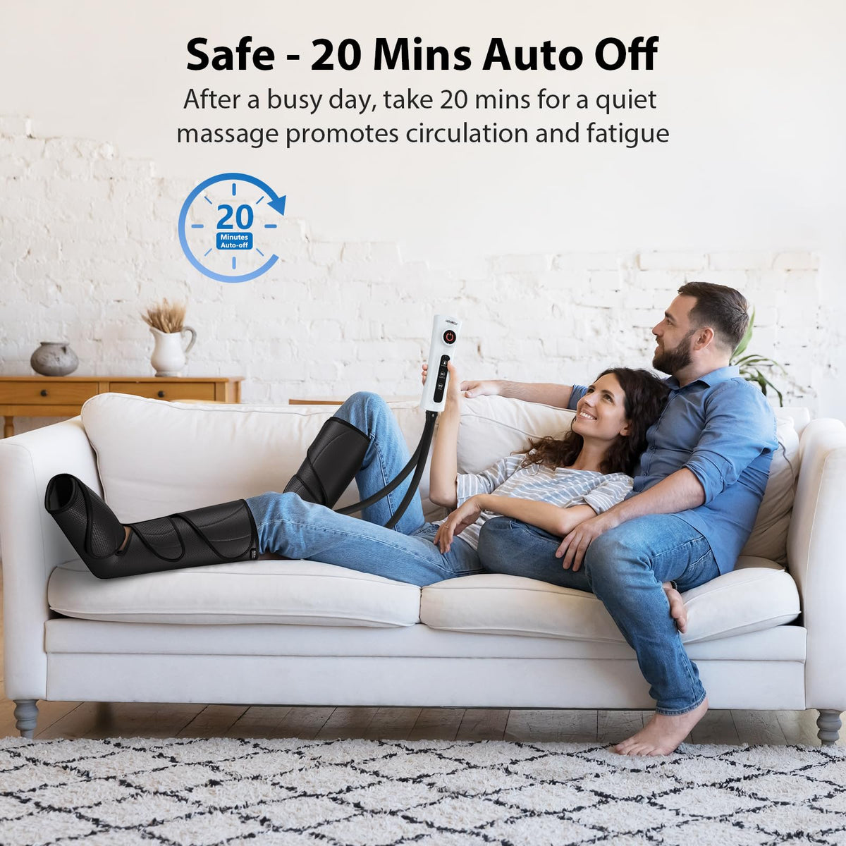 CINCOM Leg Massager for Circulation and Pain Relief, Air Compression Calf Foot Leg Massagers with Handheld Controller, Legs Circulation Machine