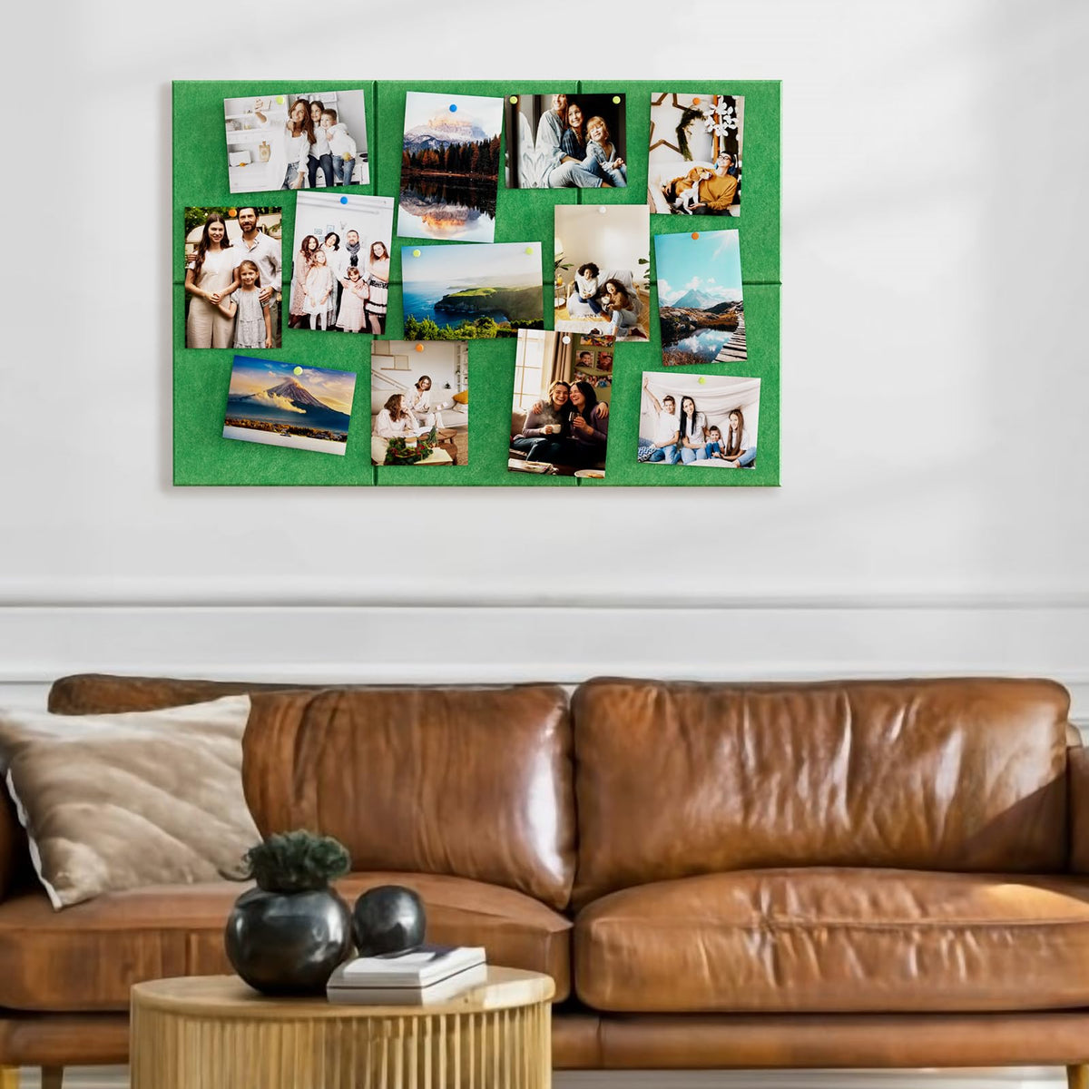MaxGear Large Cork Board for Wall 36" x 24", Emerald Green Bulletin Board, 6 Pack Felt Wall Tiles with Pushpins, Cork Boards for Office Push Pin Board Tack Board Felt Board