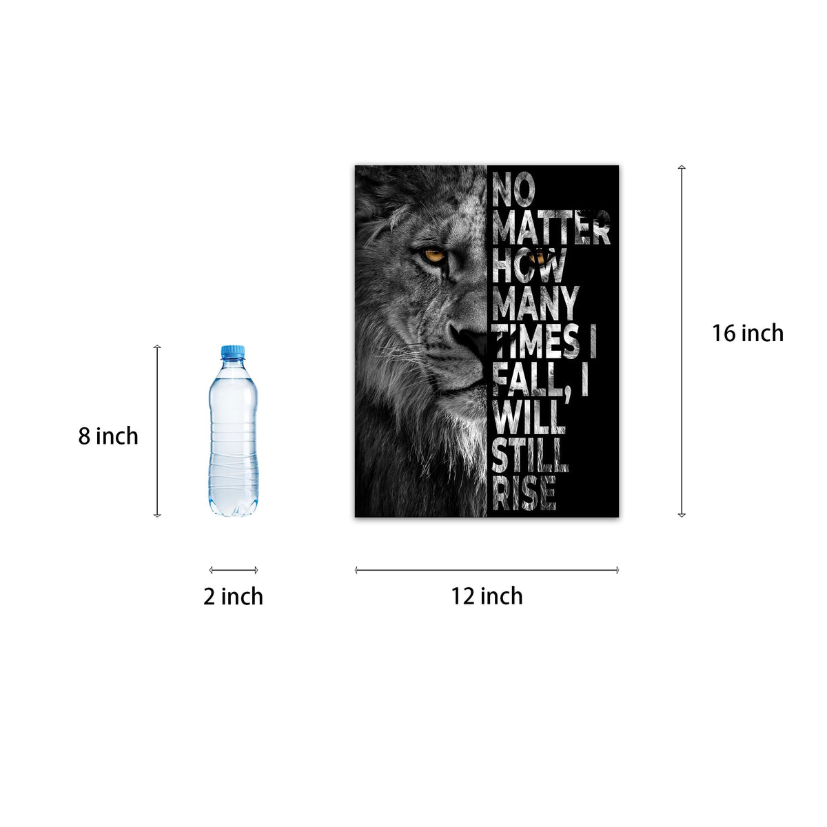SKASNFAI Lion Canvas Wall Art Black and White Animal Inspirational Motivational Quotes Prints Posters Office Decor Framed Ready to Hang (12x16 inch)