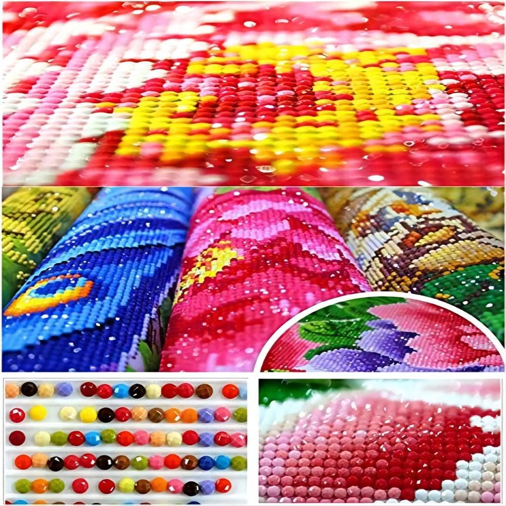 HONGJIE DIY 5D Diamond Art Painting Kit, Anime 20X16 inches Round Full Drill Crystal Rhinestone Embroidery Cross Stitch Arts Craft for Home Wall Decor