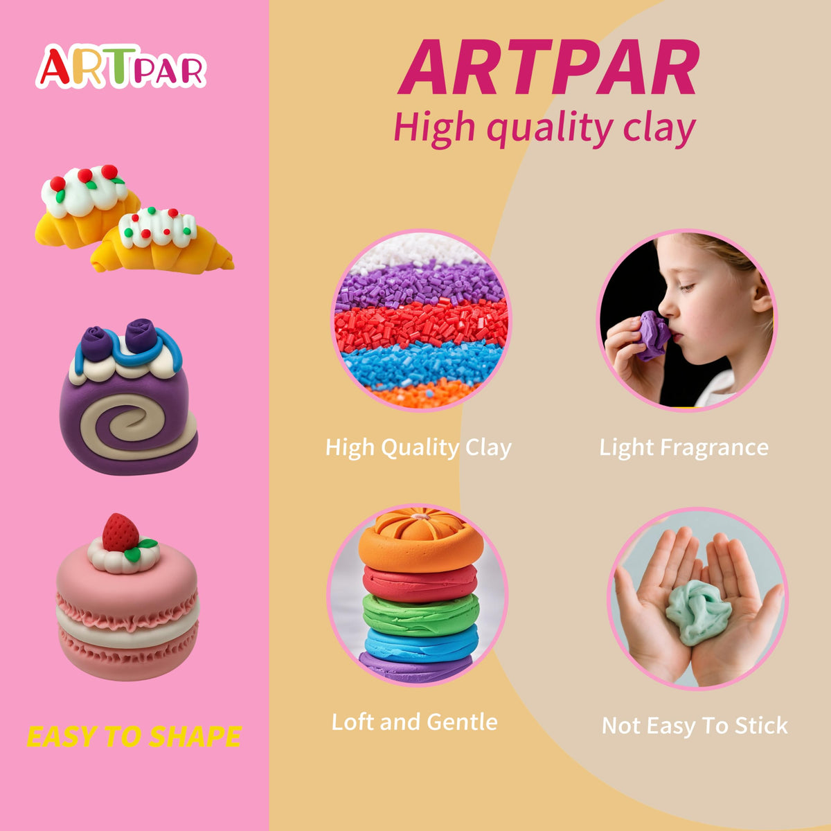 ARTPAR Air Dry Clay for Kids,Modeling Clay Kit,Model Magic Sculpting Set,Ultra Light & Soft, Safe Non-Sticky | 12 Box DIY Art and Crafts School Projects, Home Party Favors for Boys & Girls