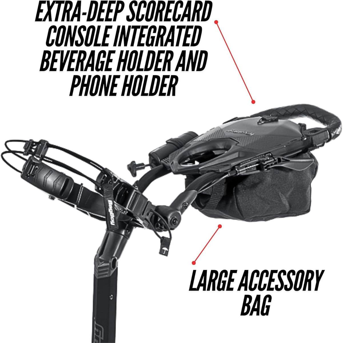 Bag Boy Quad Pro Push Cart, Silver/Black