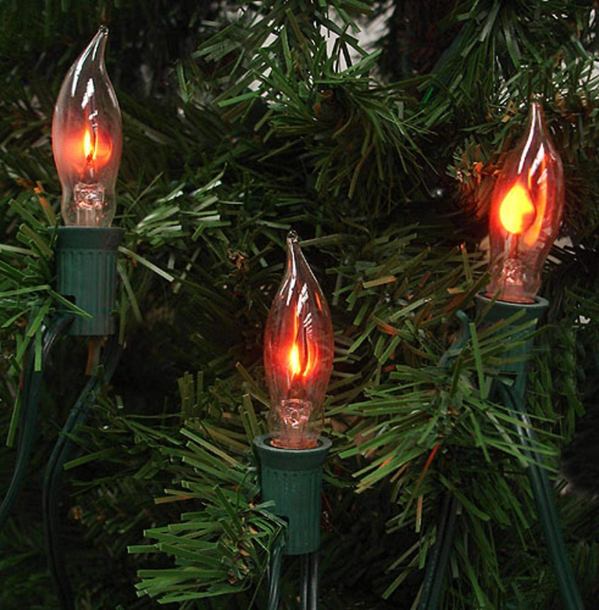 Abeja 12 Pack Flicker Light Bulb, Realistic Flame Shaped Bulb for Christmas & Halloween Candelabra Light Bulbs & String Light Replacement 1w, 120 Volt E12 Flame Candelabra Light Bulbs