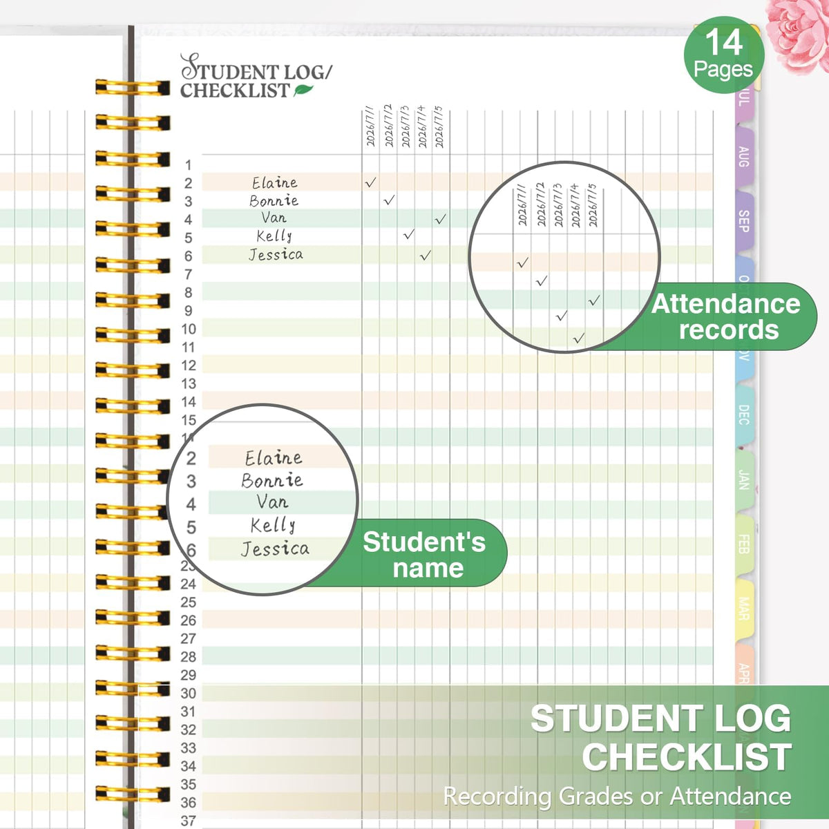 2026-2027 Teacher Planner - Lesson Plan Book for Teachers 26-27, 8.5"x11" Big Academic Planner from July 2026 to June 2027, Weekly & Monthly School Agendar Book with Tab,Stickers for Teachers Supplies