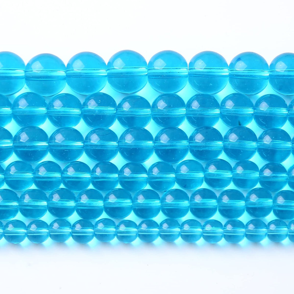 6MM 63PCS Light Blue Glass Spacer Loose Beads for Jewelry Making DIY Bracelet Necklace