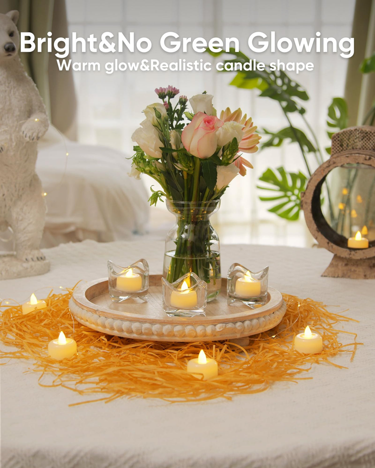 Amagic 150Pack Flameless LED Tea Lights Candles Battery Operated, Electric Fake Tealight Candles for Votive, Halloween, Christmas, Home Decor, Wedding, Table Decor (150Pack)