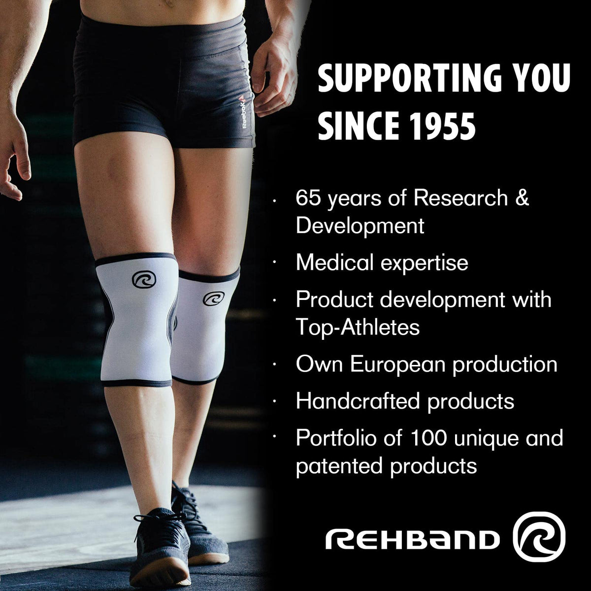 Rehband 5mm knee sleeve support for Cross Fit & heavy training, compression neoprene knee sleeve, feel stronger + more secure while workout, Colour:Camo - 1 Pair, Size:S