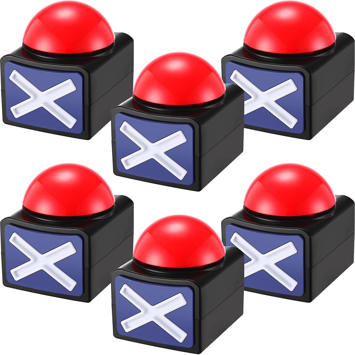 Fabbay 6 Pieces Answer Game Buzzer with Light and Sound Buzzer Alarm Buttons for Game Show Kids Adult Party Contest Prop Trivia Quiz Toys