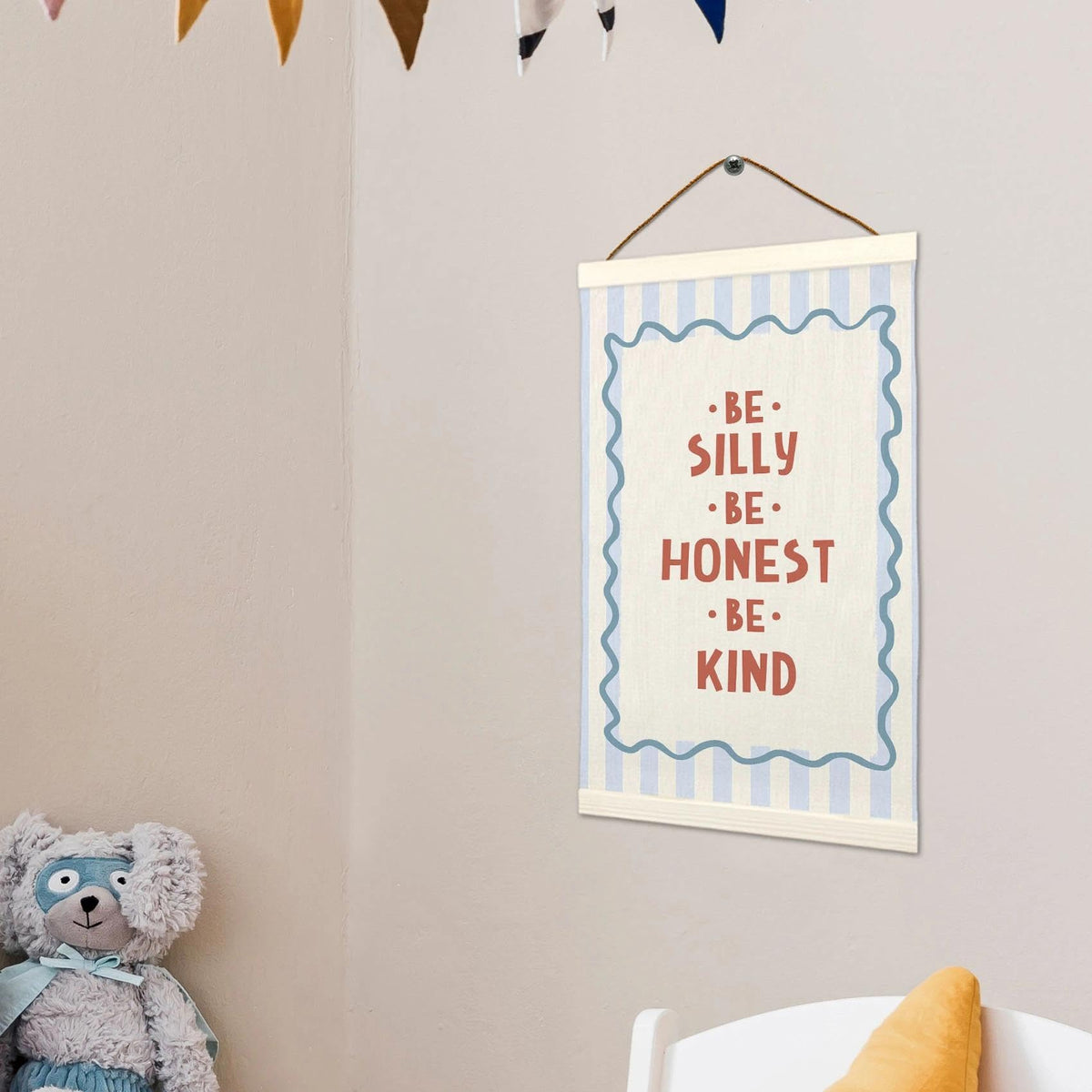 LKETW Inspirational Kids Room Poster Hanger Frame 12x16 Inch, Be Silly Honest Kind Positive Wall Art Posters for Classroom, Motivational Hanging Banner Decor for Kids Nursery Room Bedroom Playroom
