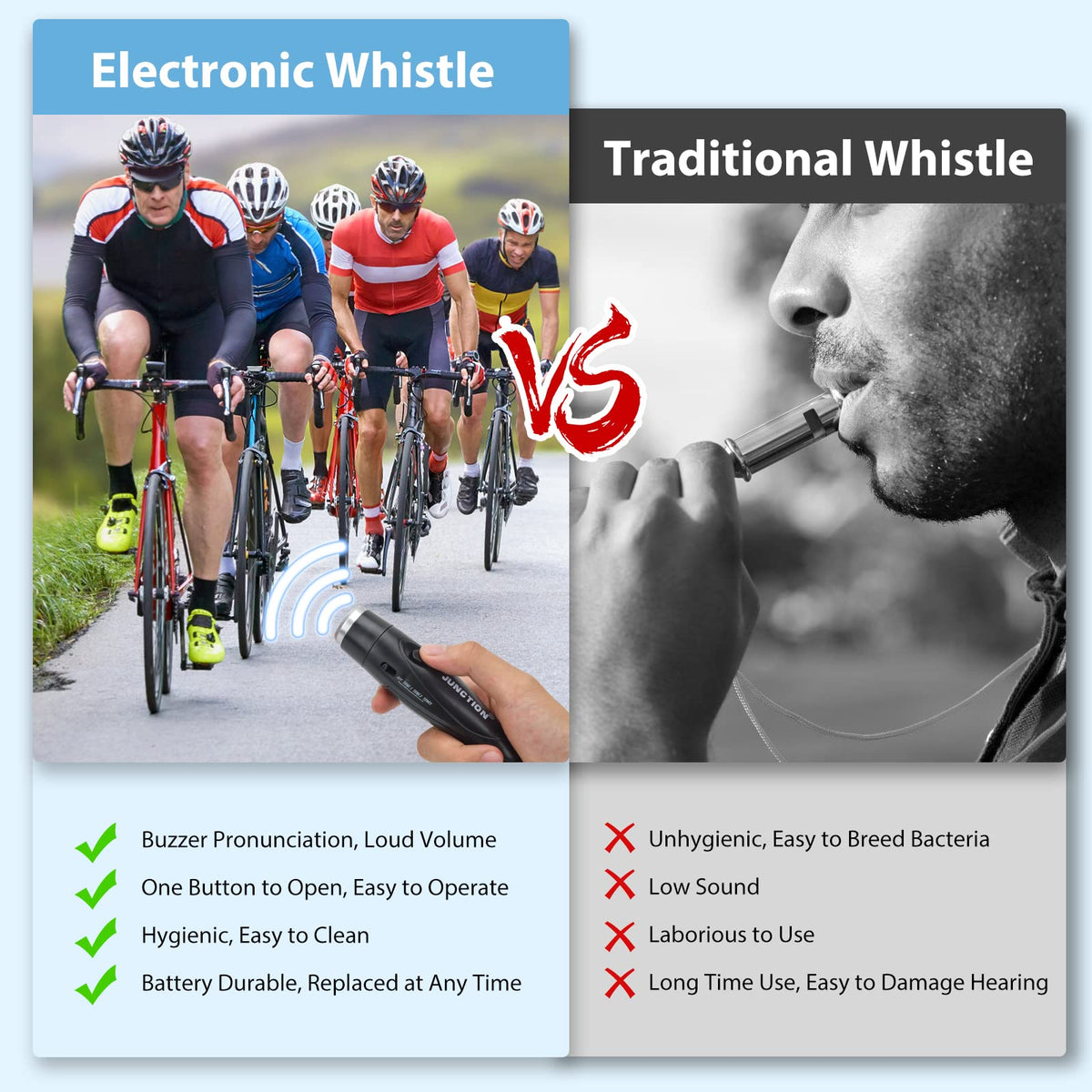Xflyee Electronic Whistle 3 Pack, 3 Tones High Volume Handheld Electronic Whistles Electric Whistle with Lanyard Outdoor Sport Whistle for Coaches, Referees, Teacher, P.E (Black+Army Green+Gray)
