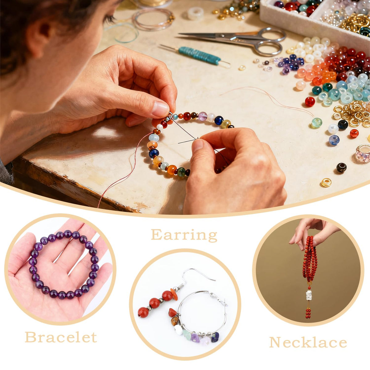 CMBYN Natural Stone Beads Round Genuine Real Stone Beading Strand Loose Gemstones DIY Smooth Bead for Bracelet Necklace Earrings Jewelry Making (African Bloodstone, 4mm 90 Pieces)