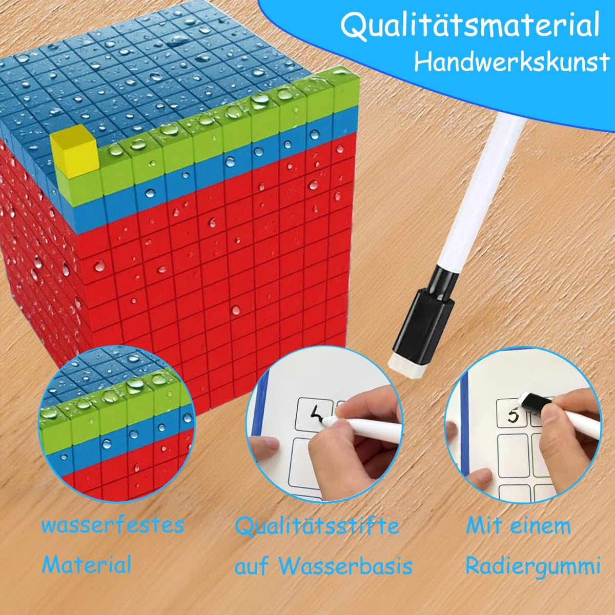 JUGGPENG Base Ten Blocks for Math, Place Value Blocks, Base 10 Math Manipulatives for Kids, Plastic Math Cubes, Number Blocks, Math Counting Cubes for Kindergarten 1st-3rd Grade, 137 Pcs