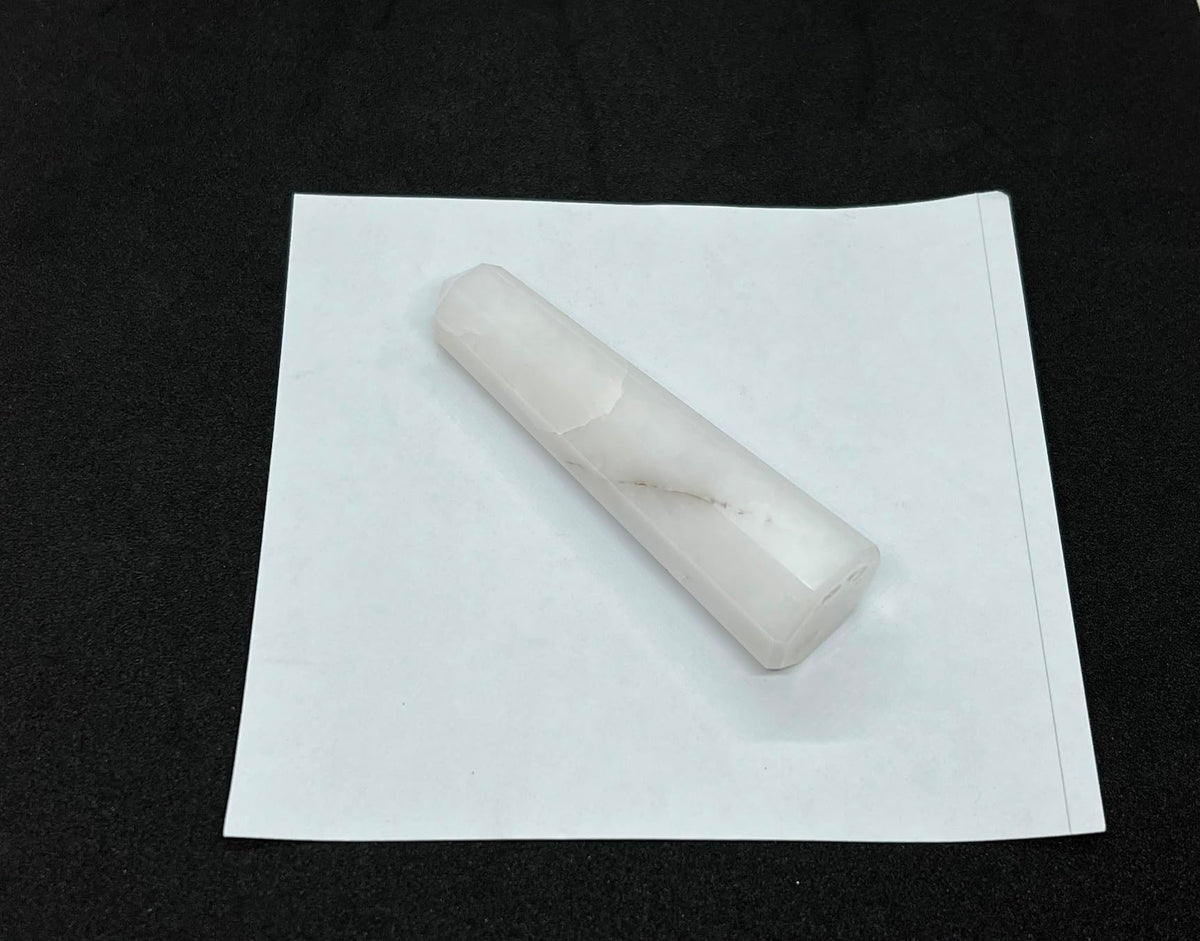 WholesaleGemShop 3 Inch (70 mm) Gemstones Snow Quartz Obelisk Tower Jumbo Facet Aura Rock Crystal Natural Polished Earth Wand Spirit