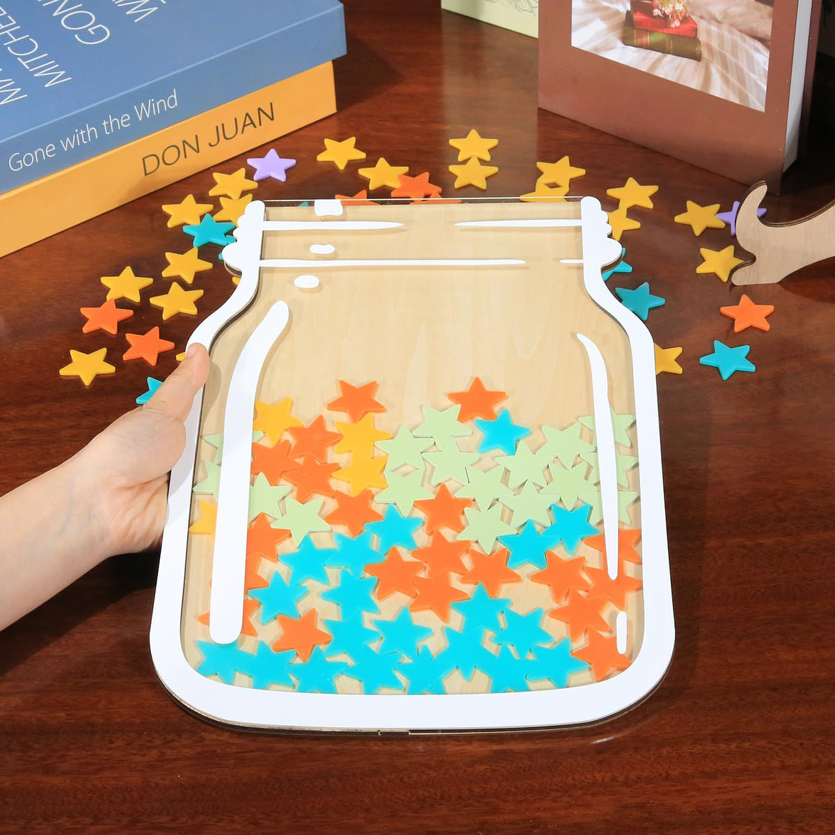 TINGKU 100 Tokens Star Behavior Jar Magnetic Classroom Reward System for Kids, Extra Large Class Reward Incentive Jar for Classroom Board, Children Kindness Jar, Behavior Management Classroom Tools
