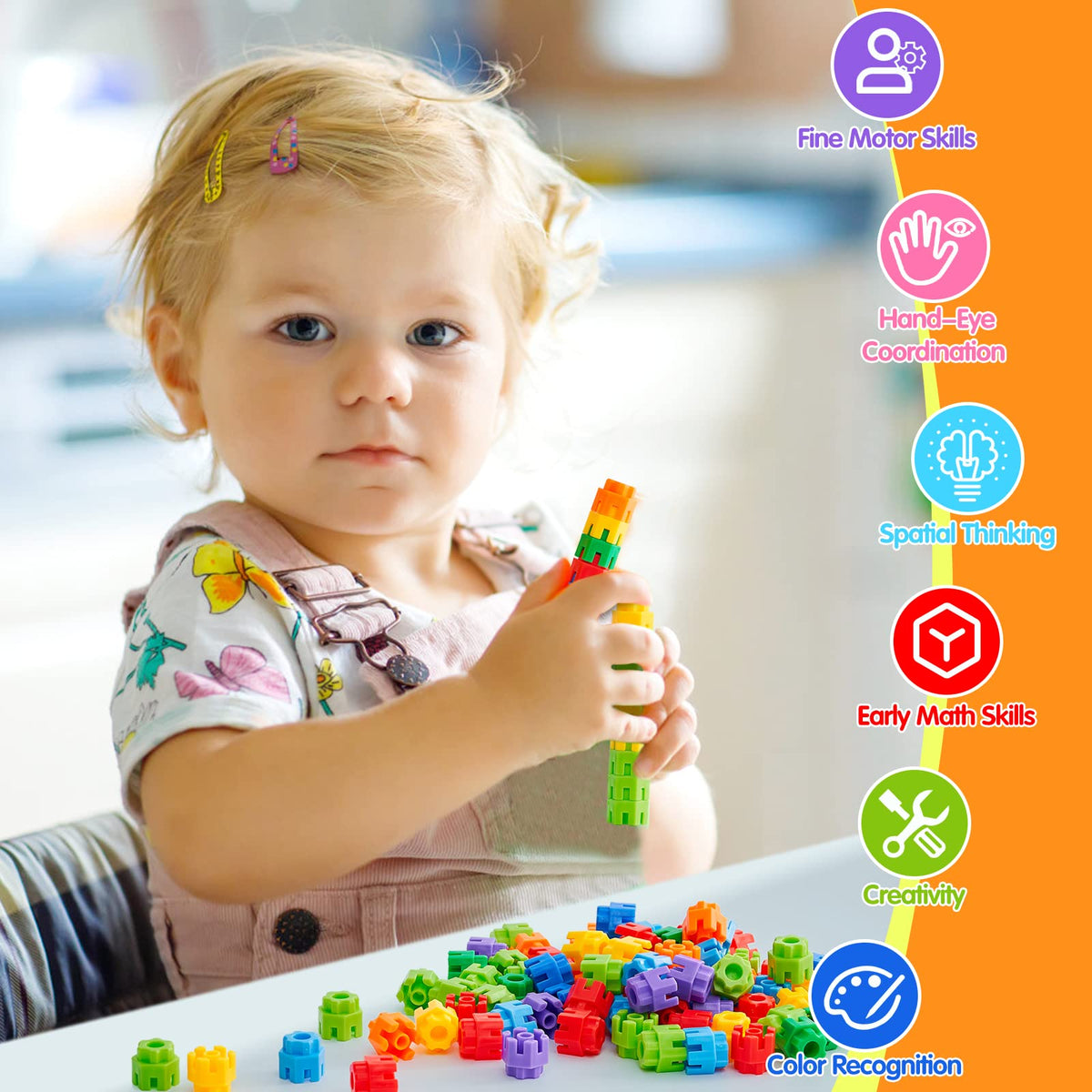 Chichalk Hexagonal Building Blocks 160 Piece, STEM Toys Building Sets Kids Building Toys for 5+ Year Old Boys Girls, Educational Kids Toys Connecting Toys Preschool Classroom Must Haves Birthday Gifts