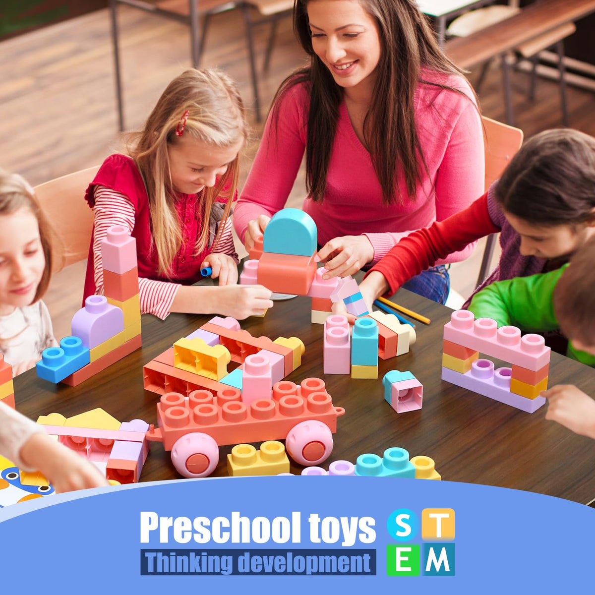 Soft Block Sets for Toddler Aged 2 3 4 5 6 Years Old.Preschool Toy for Early Childhood Education and I-Interactive.Toddler Block Toys with 101 Pieces and Storage Bag.Gift Ideas for Kids Age 18+ mouths