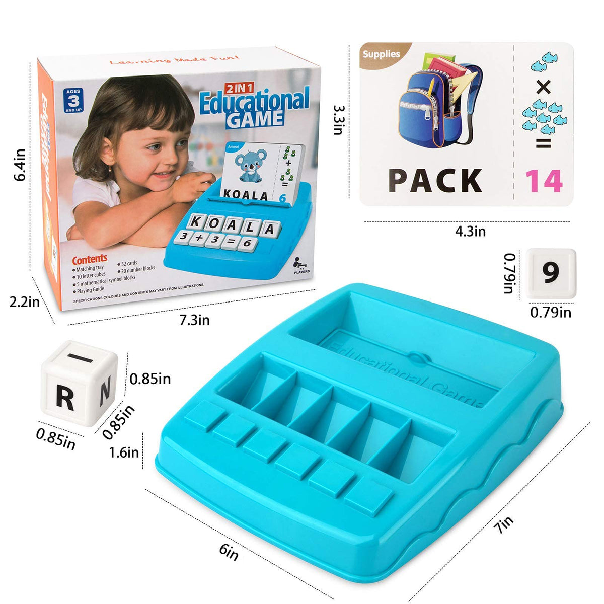 Learning Educational Toys 2 in 1 Matching Letter and Number Games for Boys and Girls Sight Words Recognition Flash Cards Kindergarten Teaching Tools Preschool Learning Materials for Kids Ages 3-7