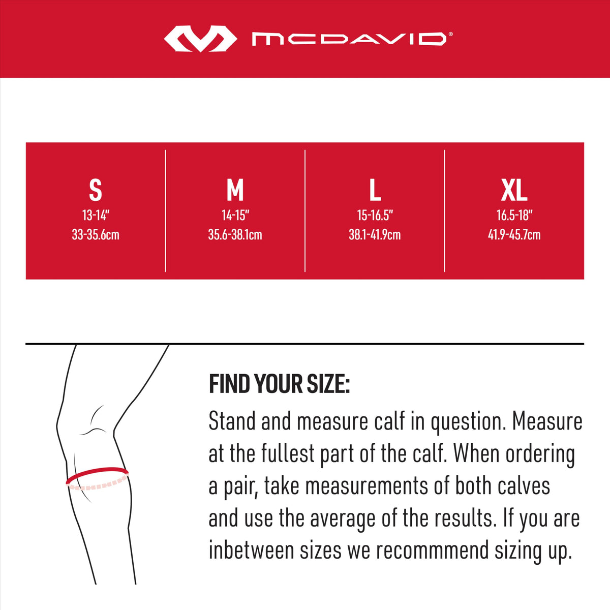 McDavid Calf Compression Sleeve, Light Support for Left or Right Leg, Helps Provide Relief From Pain, Men & Women, Black, Adult M