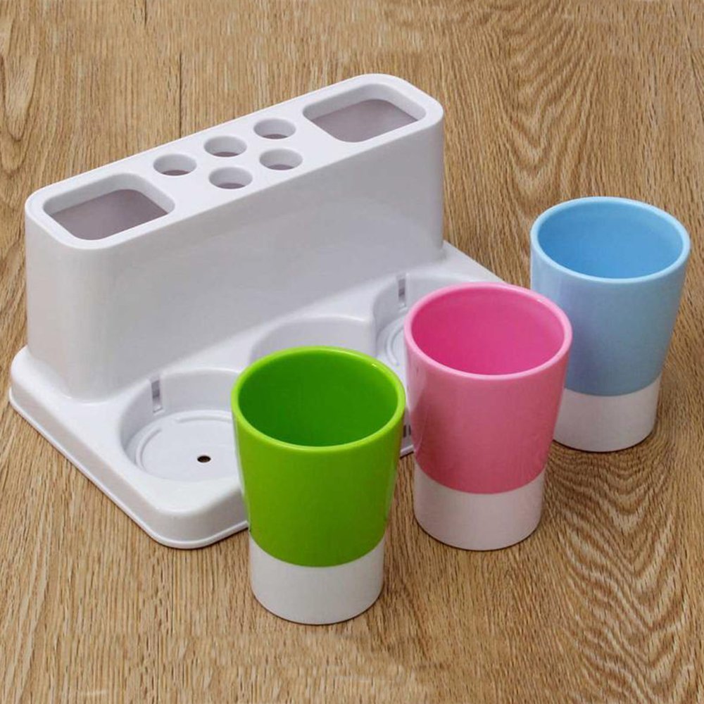 Eslite Toothbrush Toothpaste Holder Stand for Bathroom Storage Organizer