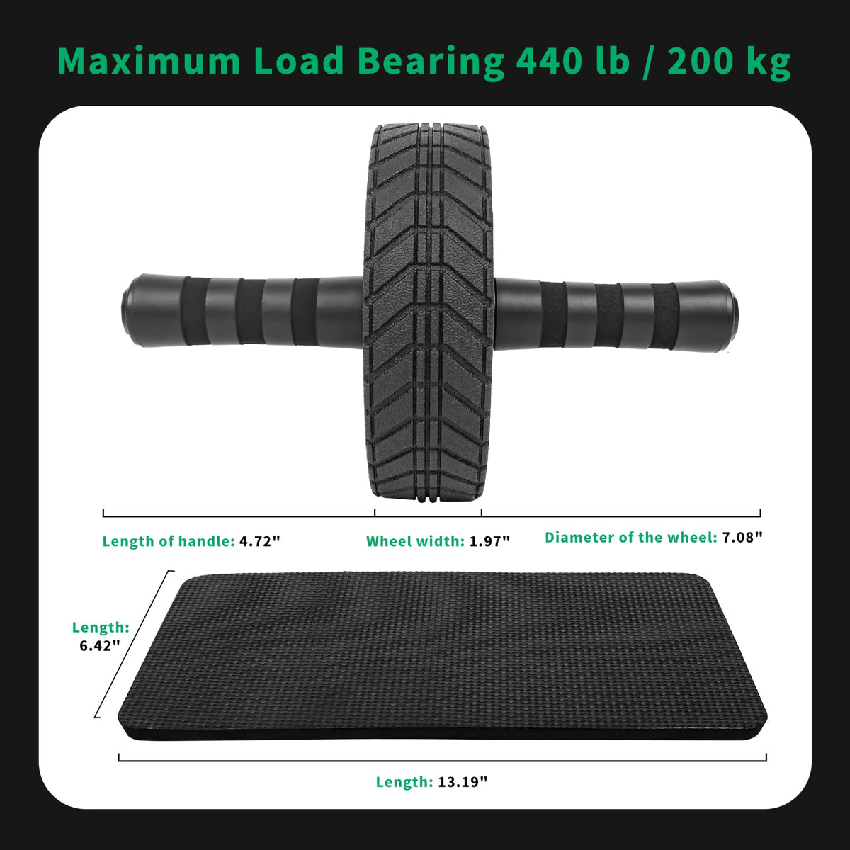 Ab Roller Wheel - AGREJO Ab Workout Equipment for Abdominal & Core Strength Training, Home Gym Fitness Equipment, Exercise Wheel for Men Women (Green)