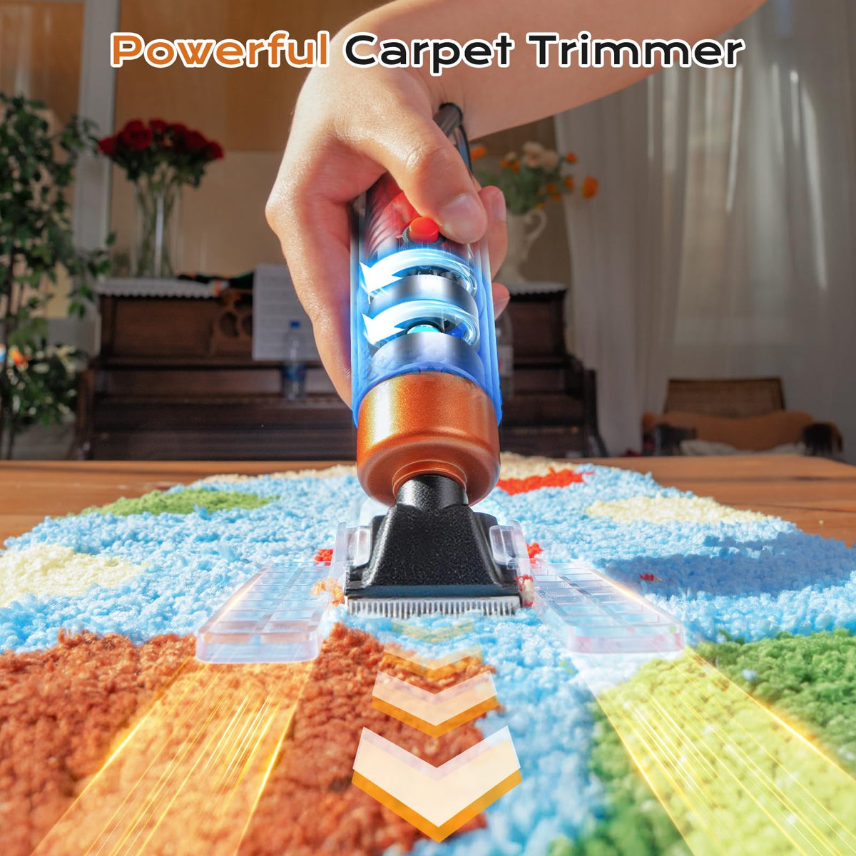 BESGEER Rug Tufting Gun with Carpet Trimmer Kit - Tuft Gun with Tufting-Shears, 2 in 1 Cut Loop Pile Carpet Gun& Carving Clippers, Rug Maker Machine Starter Kit& Trimmer& Cloth& Yarn（Olive Black）