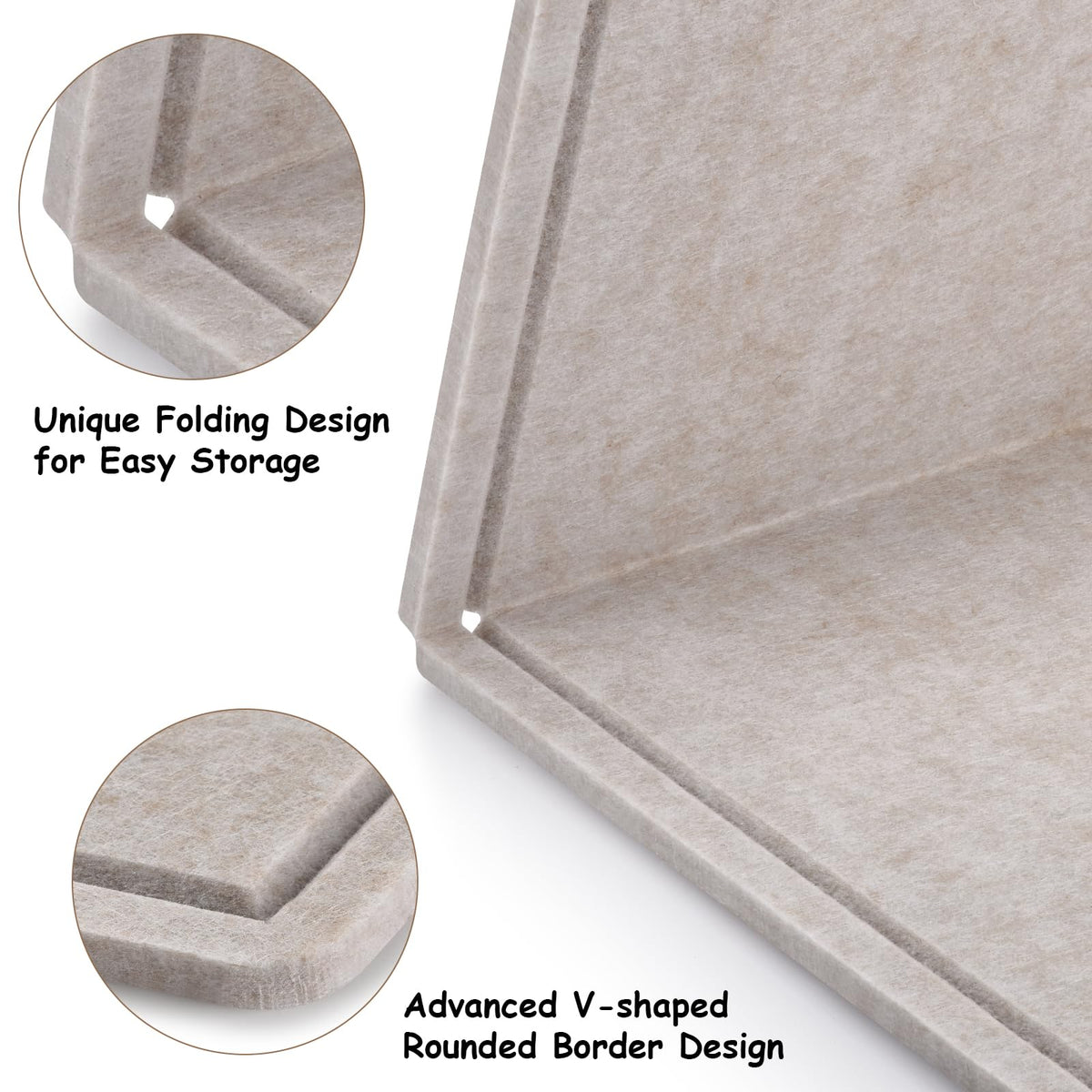 Large Bulletin Board, Foldable 72x48 Inches Cork Board Alternative, Large Felt Board Decorative Pin Board for Wall, Foldable Photo Board Self-Adhesive Vision Board with 36 Pushpins Light Khaki