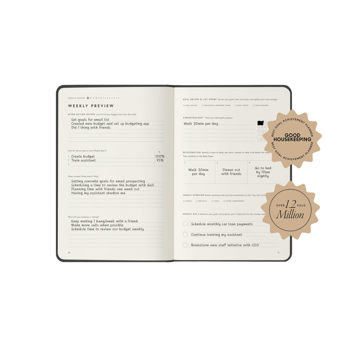 Full Focus Latte Linen Planner by Michael Hyatt - The #1 Daily Planner to Set Annual Goals, Increase Focus, Eliminate Overwhelm, and Achieve Your Biggest Goals - Hardcover