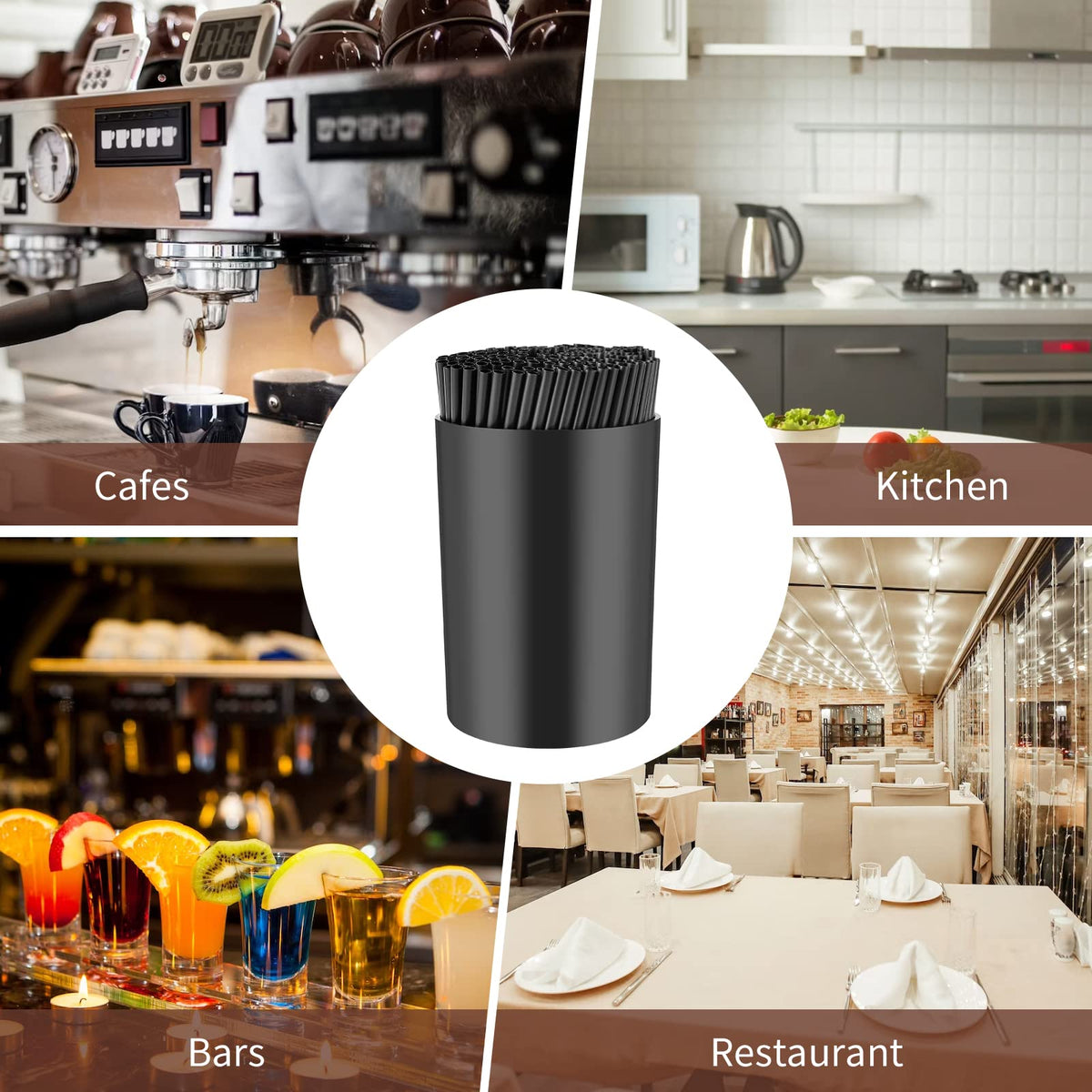 500 Pcs 5 Inch Coffee Stirrer Holder Black Coffee Stir Sticks Holder Stir Sticks for Coffee Bar Coffee Stirrers Reusable for Mixing Coffee Milk Cocktail Drinks Coffee Party Supplies