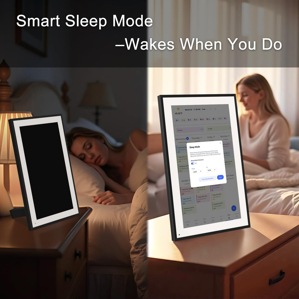 10.1 Inch Smart Digital Calendar & Chore Chart Full HD Touchscreen Display WiFi Sync Electronic Planner for Family Schedules Includes Desk Stand Streamline Home Organization Gift for mother mom women